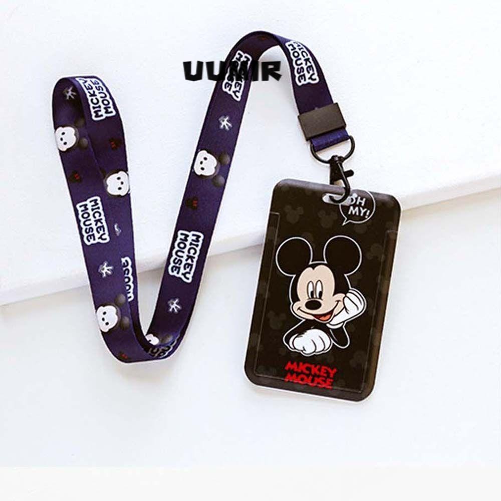 การ์ตูนผู้ถือบัตรเด็กแฟชั่นชื่อแท็กธนาคารบัตรเครดิตมิกกี้มินนี่เชือกเส้นเล็กรถบัสบัตร