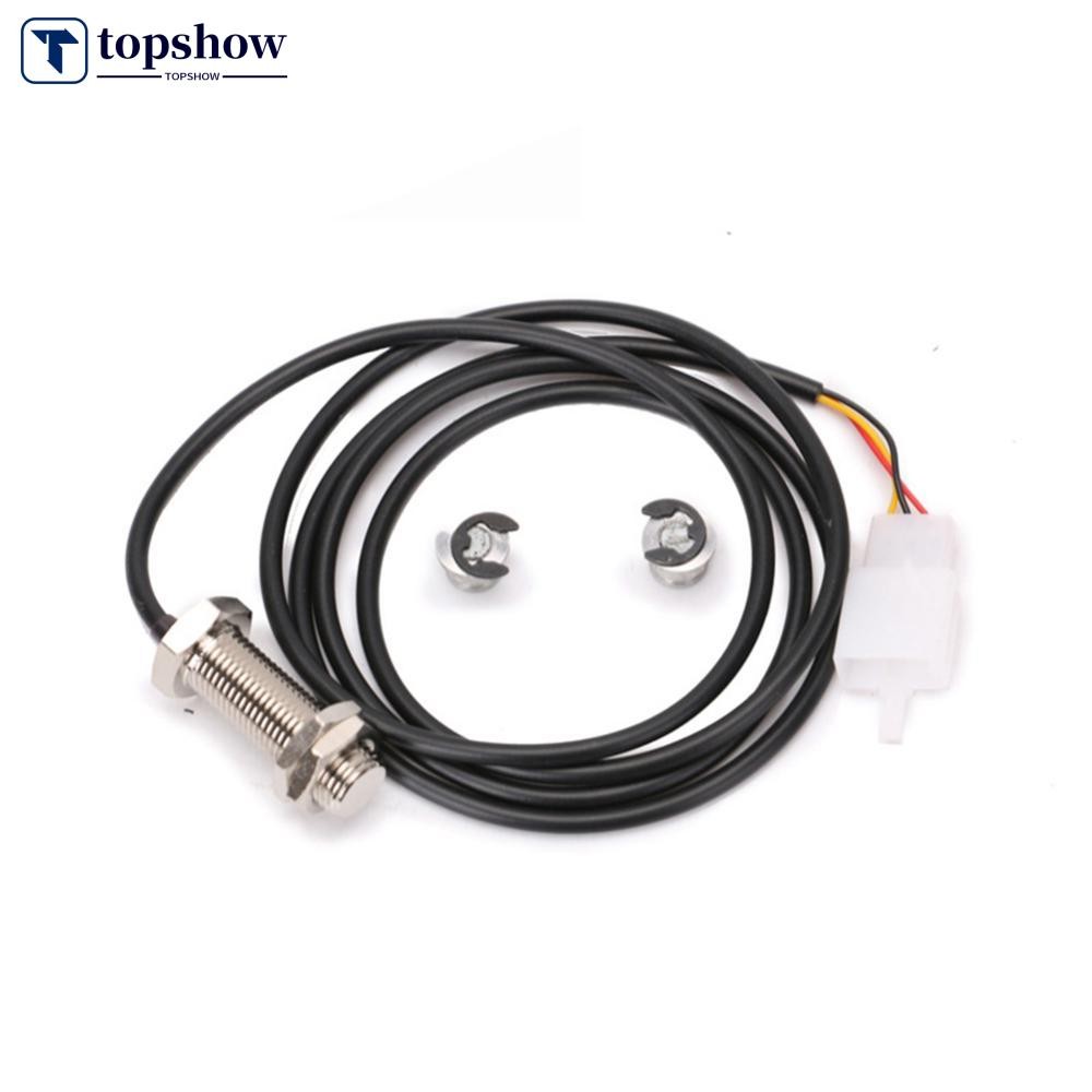 Topshow Universal Sensor Cable & 2 แม่เหล็กสําหรับรถจักรยานยนต์ Digital ATV เครื่องวัดระยะทาง Speedometer Tachometer I8L3