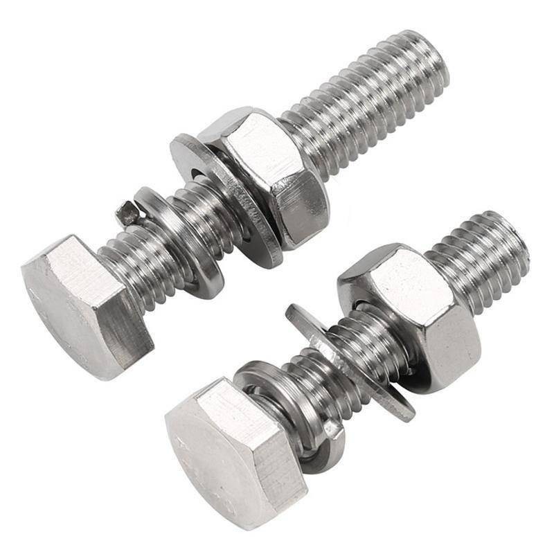 (((M3-M8) 316 สแตนเลสหกเหลี่ยมภายนอกสกรู Bolt Nut แบนยืดหยุ่นเครื่องซักผ้าชุดสกรู M3M4M5M6M8 - รูปที่ 6