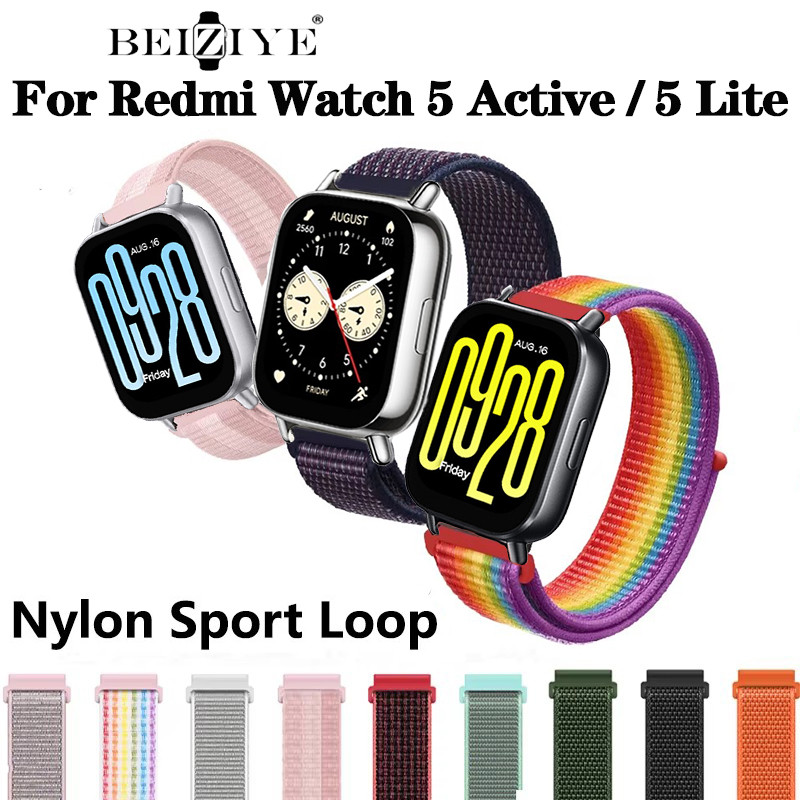 สายนาฬิกาไนลอนสําหรับ Xiaomi Redmi watch 5 Active Sport ห่วงไนลอนสายนาฬิกาอัจฉริยะเปลี่ยนสายนาฬิการะบายอากาศ Redmi watch 5 Lite สายนาฬิกา