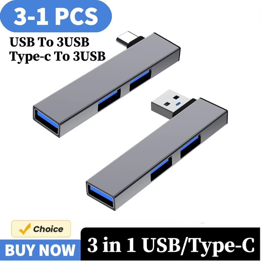3 in 1 USB Docking Station - USB 3.0/Type-C 3.0 ถึง 3USB - อลูมิเนียมอัลลอยด์ขยาย Dock Hub OTG - ความเร็ว 5.0Gbps 3 พอร์ตสําหรับพีซีแล็ปท็อปโน้ตบุ๊ค