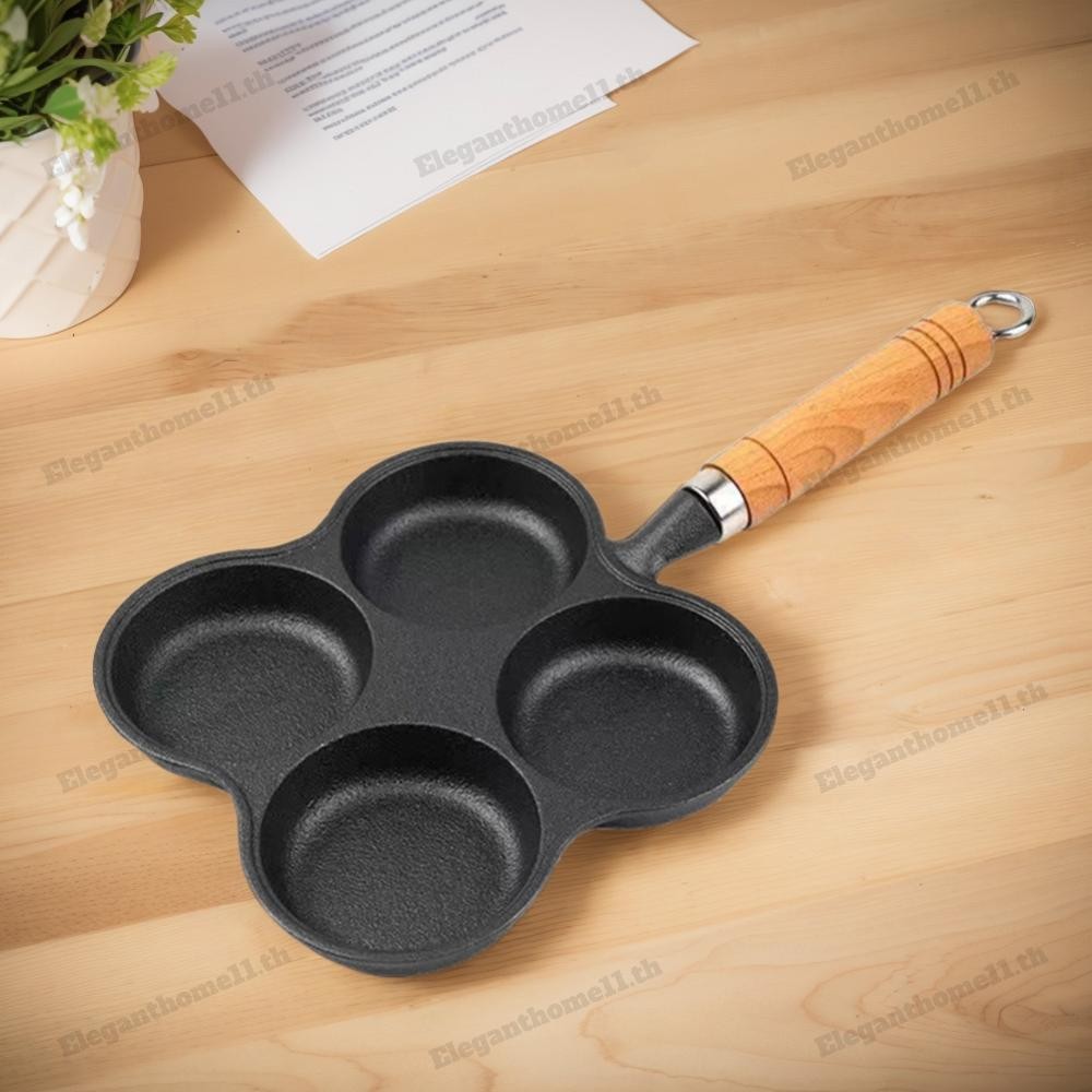 กระทะทอดไข่ 4 หลุม Non Stick Egg Burger Ham Pan ขนมปังฮัมบูร์กอาหารเช้า Maker