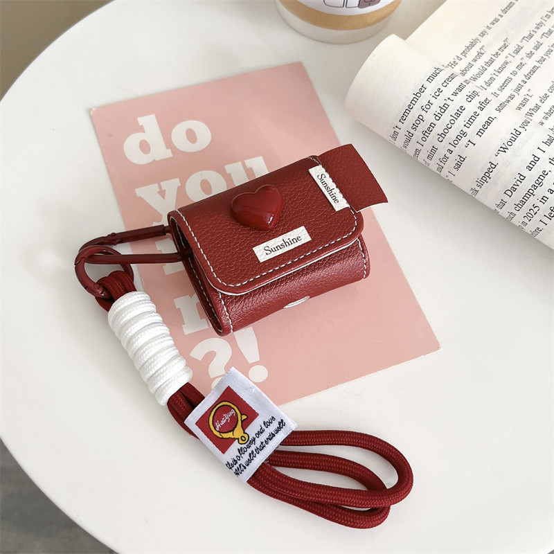 Wine Red Love เหมาะสําหรับ Airpods1/2 3 Pro Pro2 Airpods4 ชุดหูฟังไร้สายบลูทูธป้องกันกรณี Air Pods Pro 3 4 หูฟังป้องกันกรณี