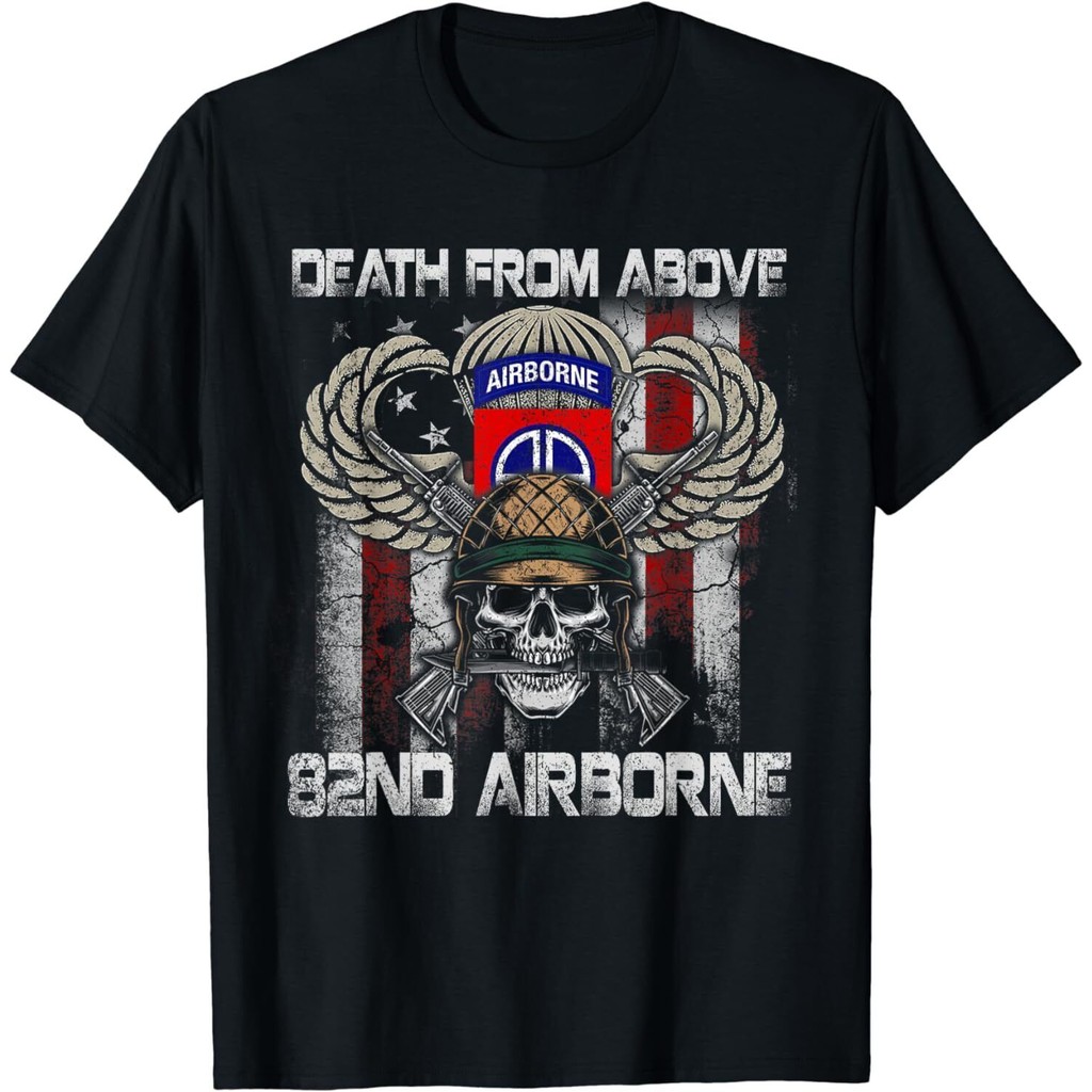 เสื้อยืดพร้อมโลโก้ 82nd Airborne Division สำหรับ veteren คุณภาพเยี่ยม
