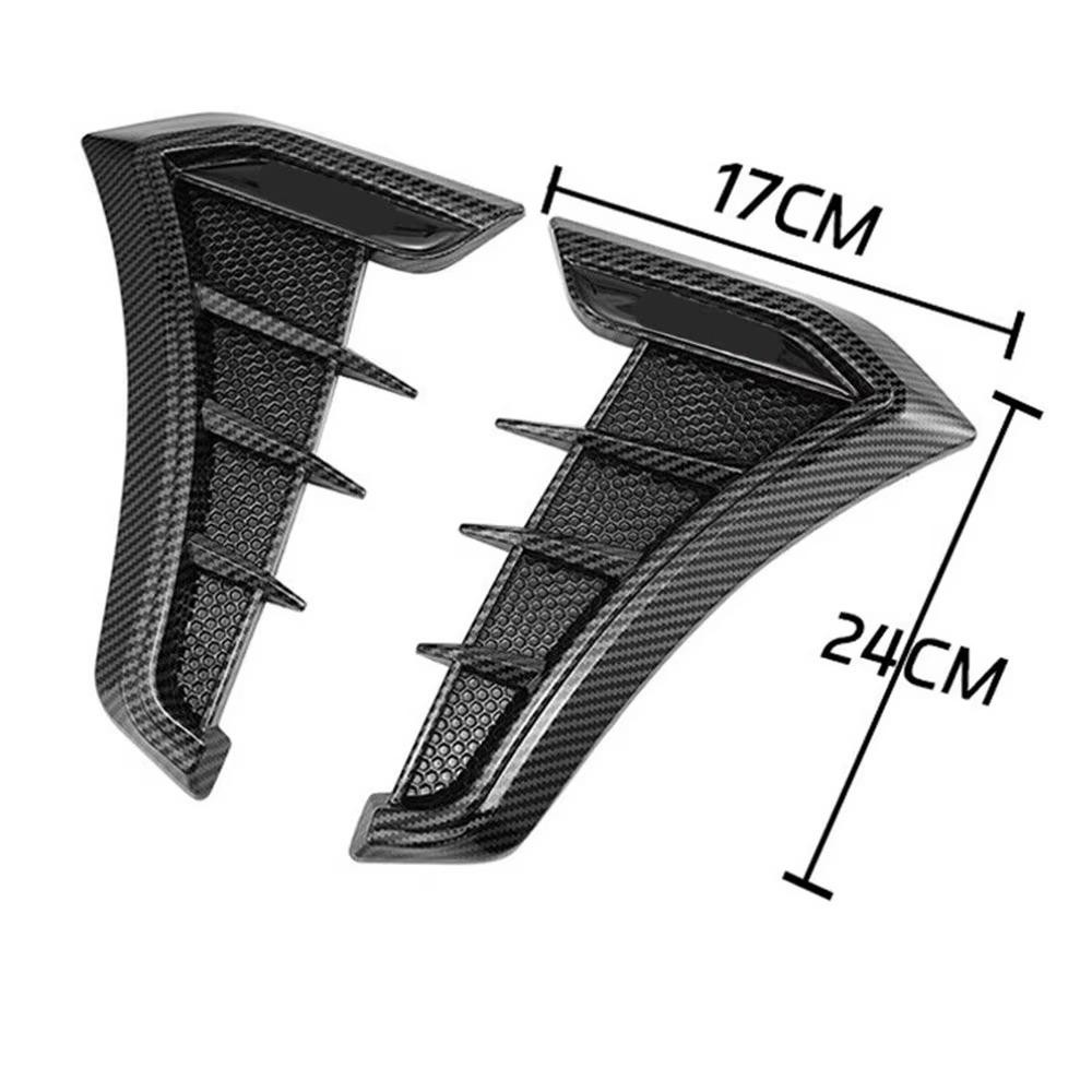Wattle 1 คู่รถ Fender ช่องระบายอากาศด้านข้าง,คาร์บอนสีดํา Universal Air Flow Intake Hood, อเนกประสงค์อุปกรณ์เสริมภายนอก Scoop Bonnet Vent ฝาครอบสติกเกอร์ ราคา ถูกที่สุด ดีลบีเคเค แกลเลอรีภาพที่ 2