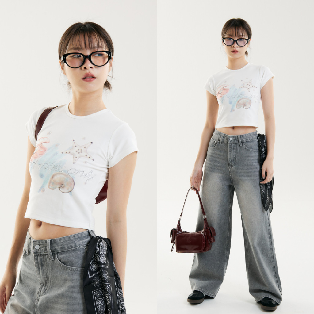 COD (กรุงเทพจัดส่งสินค้า)BOOM Shop ตัวอักษรแฟชั่นที่เรียบง่ายพิมพ์เสื้อยืดแขนสั้นสำหรับสุภาพสตร S-3XL #2840