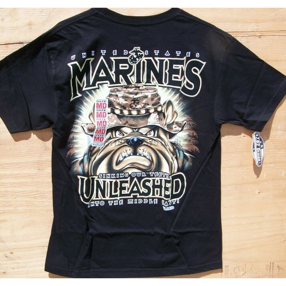 USMC Unleashed by 7.62 Design T-Shirt Black หรือ Sand ML XL XXL - จัดส่งฟรี
