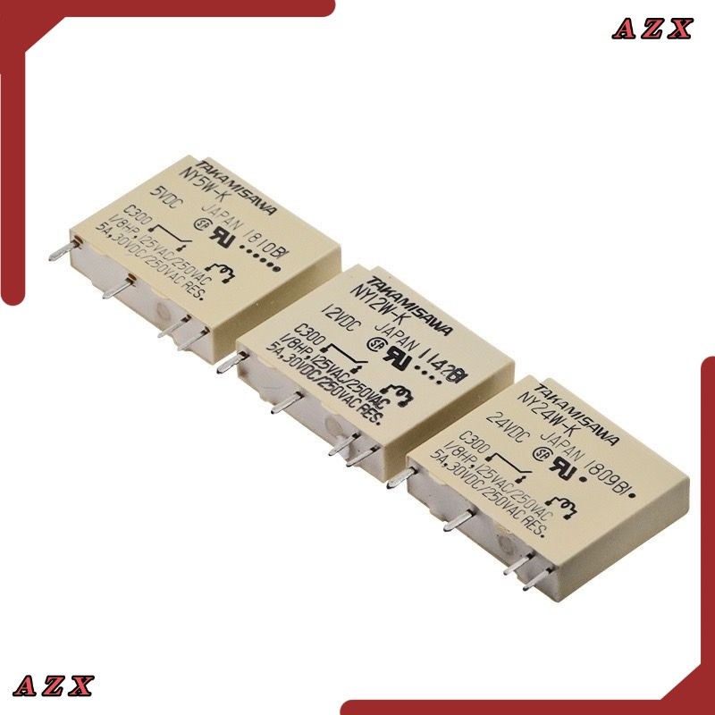 ￼NY5W-K NY12W-K NY24W-K รีเลย์4ขา ระยะขา 8มิล SPST NO 5A 30VDC/250VACพร้อมส่งในไทย78฿ออกบิลได้ 12v 5v 24v