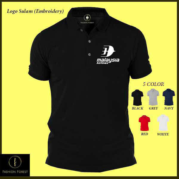 Airline เย็บปักถักร้อย Sulam POLO เสื้อยืดสําหรับชายและ WOMRN Airlines UNIFORM STAFF ผ้าฝ้าย 100% DESGIN19