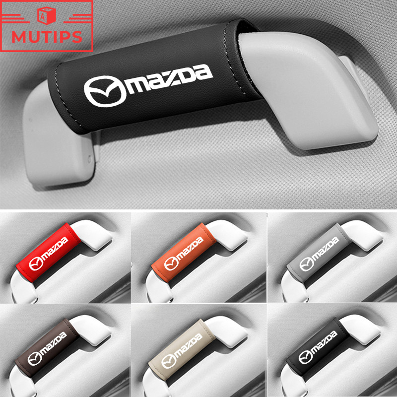 Mazda ถุงมือดึงหลังคารถยนต์ เครื่องหนัง มือจับฝาครอบป้องกัน ประตูรถมือจับ ฝาครอบป้องกัน 2 3 CX5 CX30 CX8 CX3 Mazda2 6 5 CX9 BT50