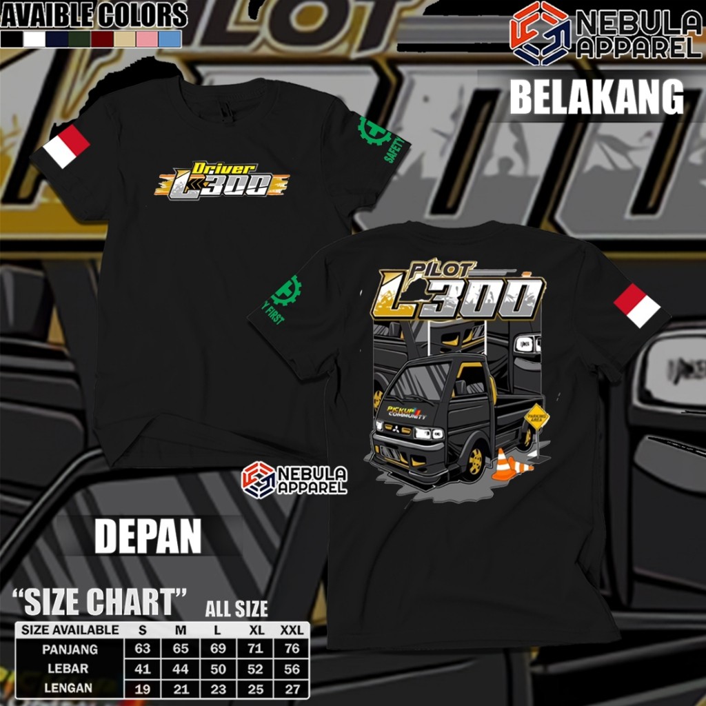 เสื้อยืด L300 Driver / L300 Pilot Distro เสื้อยืด / เสื้อผ้าผู้ชายและผู้หญิง ALOOSTORE