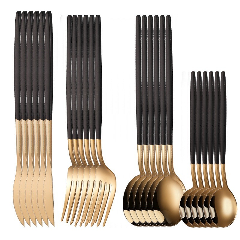 ชุดช้อนส้อมสแตนเลสโปรตุเกส 4 ชิ้น ชุดเต็ม ชุดครัวเรือนหนา สเต็ก ตะวันตก มีด ส้อม และ ช้อน - รูปที่ 4