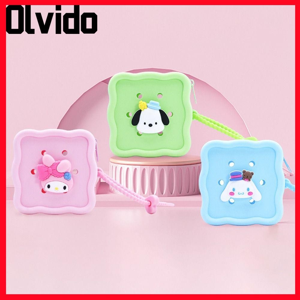 กระเป๋าใส่เหรียญ OLVIDO, ที่ใส่บัตรซิลิโคนหลุม, กระเป๋าเปลี่ยนซิปของขวัญ