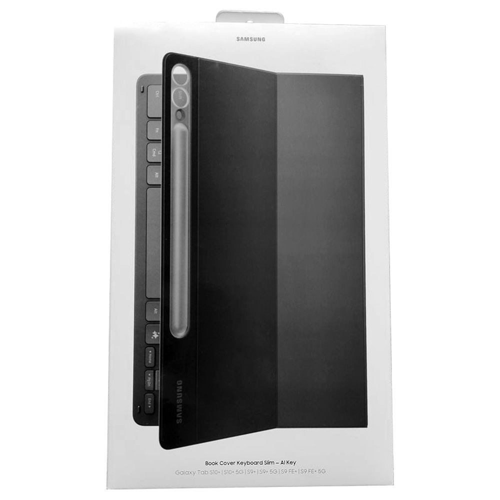 Samsung Galaxy Tab S10+ / S9 FE+ / S9+ Book Cover Keyboard Slim - AI Key (Black, US Layout), EF-DX82