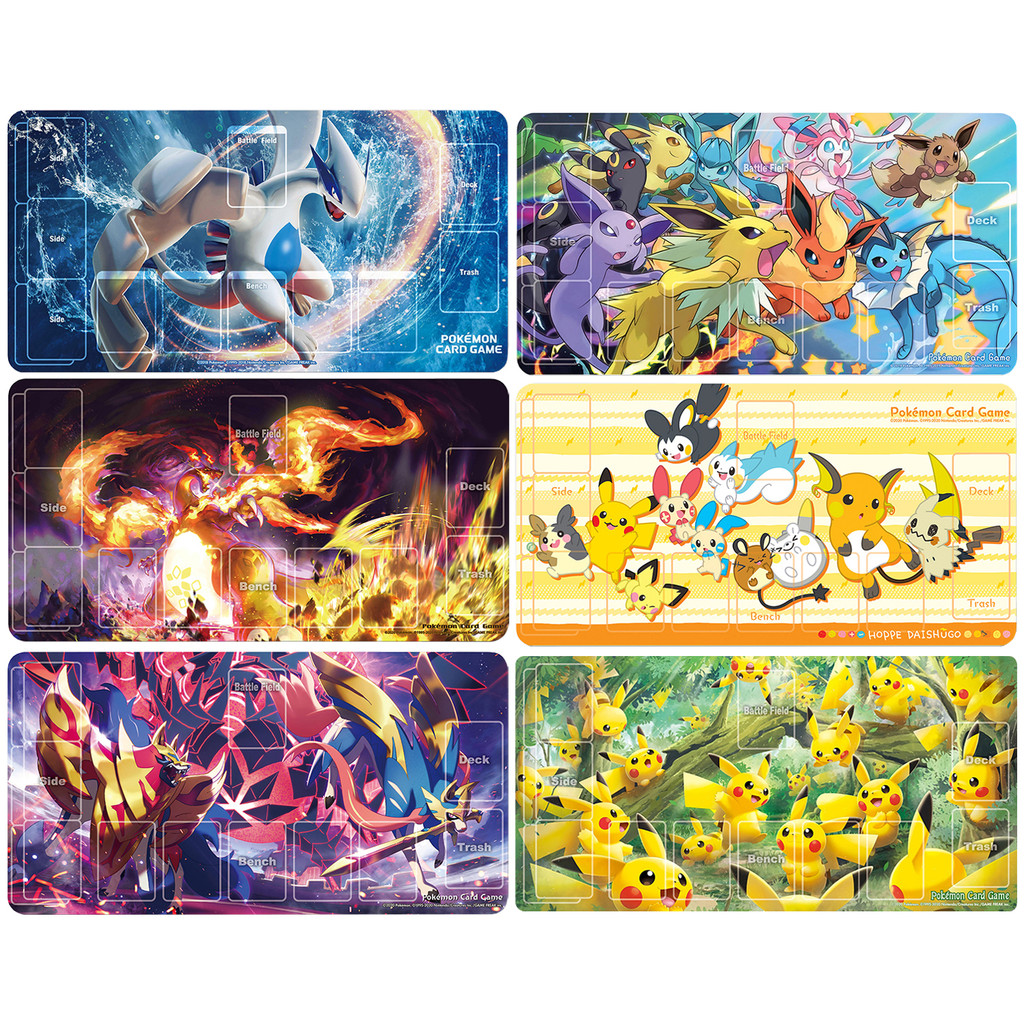 Diy 60x35 ซม.PTCG Pokemon Dedicated Battle Game Card Mat Pikachu Charizard Eevee Gengar ของขวัญของเล่นเกมอะนิเมะตาราง