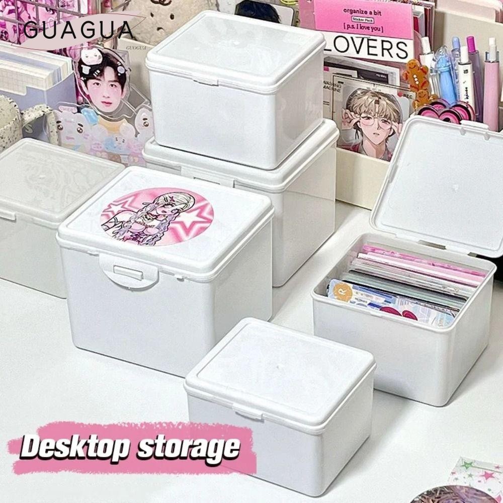 Guogua กล่องเก็บของ,Kpop Idol Cards Collection Box, Photocard Supplies ID Card Organizer คอนเทนเนอร์เครื่องประดับ
