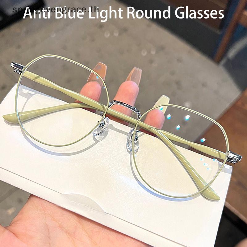 Springevengrace Ultralight กรอบโลหะผสมธรรมดา Anti Blue Light แว่นตาปาร์ตี้ตกแต่งใหม่