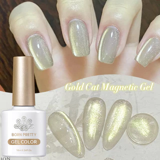 Born PRETTY 10ml Gold Cat Magnetic Gel ความรู้สึกฤดูใบไม้ร่วง Soak Off UV Gel Nail Art Varnish