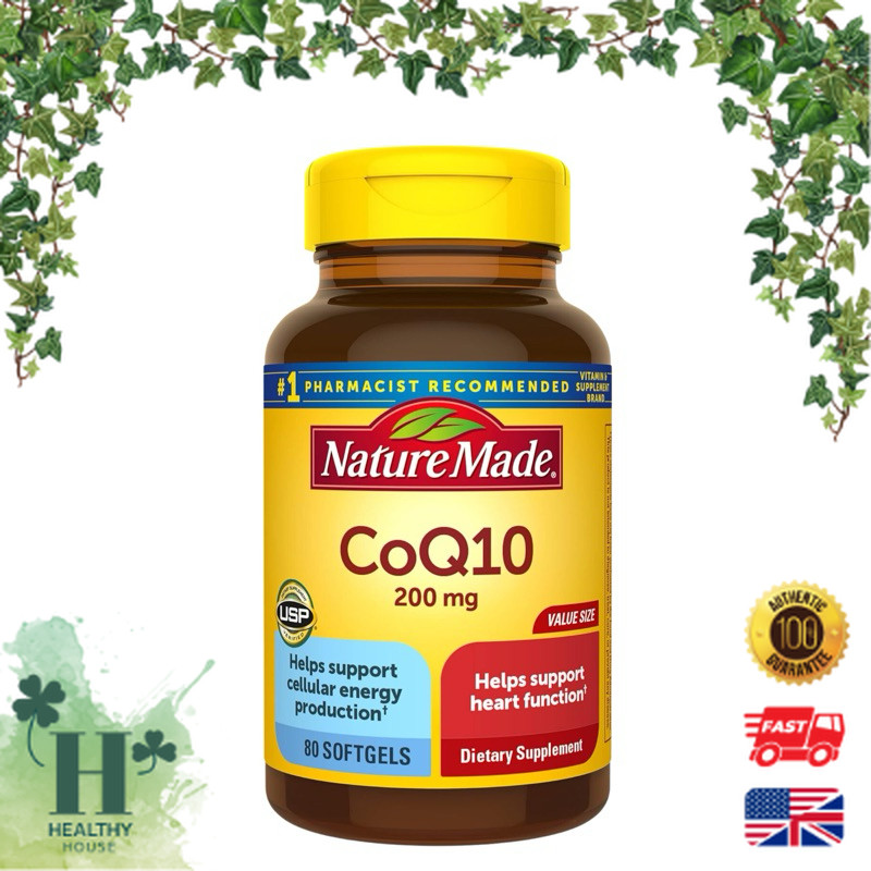พร้อมส่ง Nature Made CoQ10 200 mg / 100 mg โคคิวเทน บำรุงหัวใจ ต่อต้านสารอนุมูลอิสระเพิ่มภูมิคุ้มกัน
