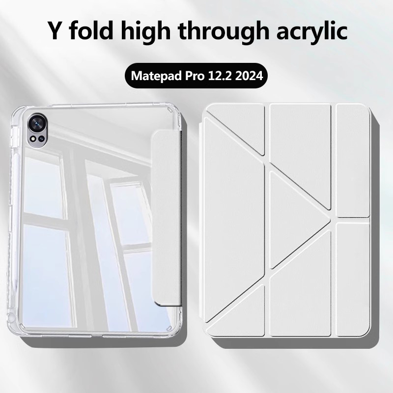 เคสอะคริลิคป้องกันการดัดบางพิเศษสําหรับ Huawei MatePad 12 X 2024 Pro 12.2 Air12 Pro13.2 SE 11 Air 11.5 S 10.4 Pro10.8 Pro 11 เคสแม่เหล็กฝาครอบสมาร์ท