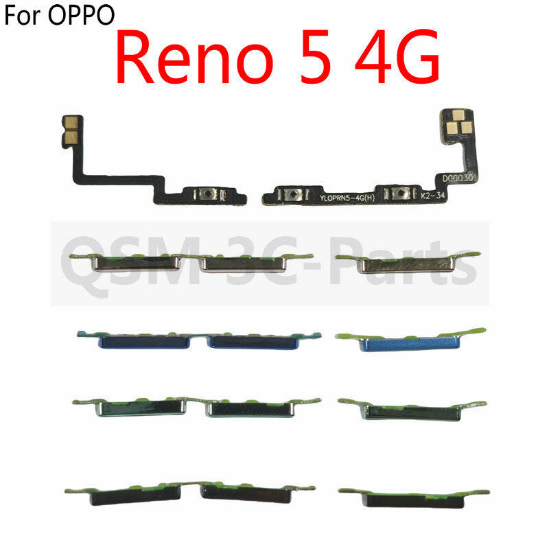 สําหรับ OPPO Reno 5 4G เปิดปุ่มสวิทช์ด้านข้างปุ่มปรับระดับเสียง Flex Cable อะไหล่ทดแทน