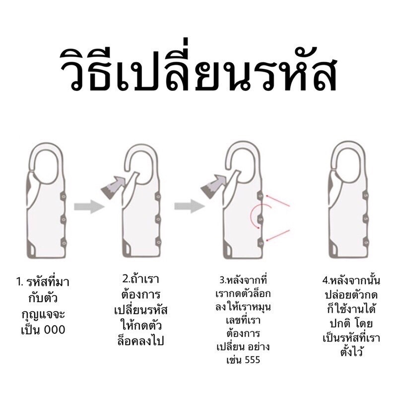 กุญแจล็อคกระเป๋าเดินทางตั้งรหัสผ่าน ปลอดภัย พกพาสะดวก ล็อคแน่น ใช้กับกระเป๋าเดินทางทุกแบบ