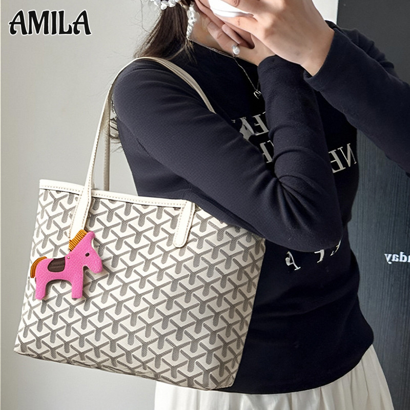 Amila Fashion Simple Printing Bucket กระเป๋าสะพายแบบพกพา