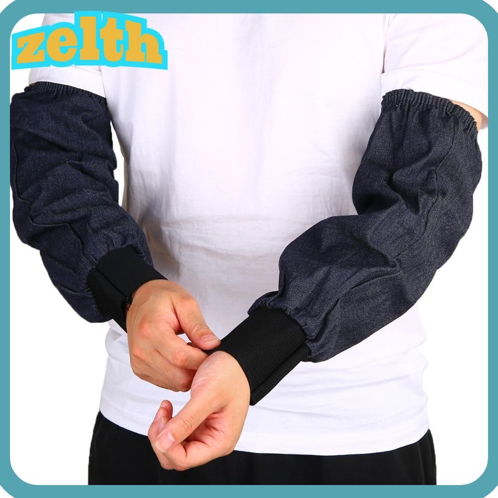 Zelth แขนป้องกันแขน, Anti-scalding ตัดทน Denim Oversleeve, Labour อุปกรณ์ป้องกันหนาป้องกันความร้อน Denim ยาวแขนช่างเชื่อมป้องกัน