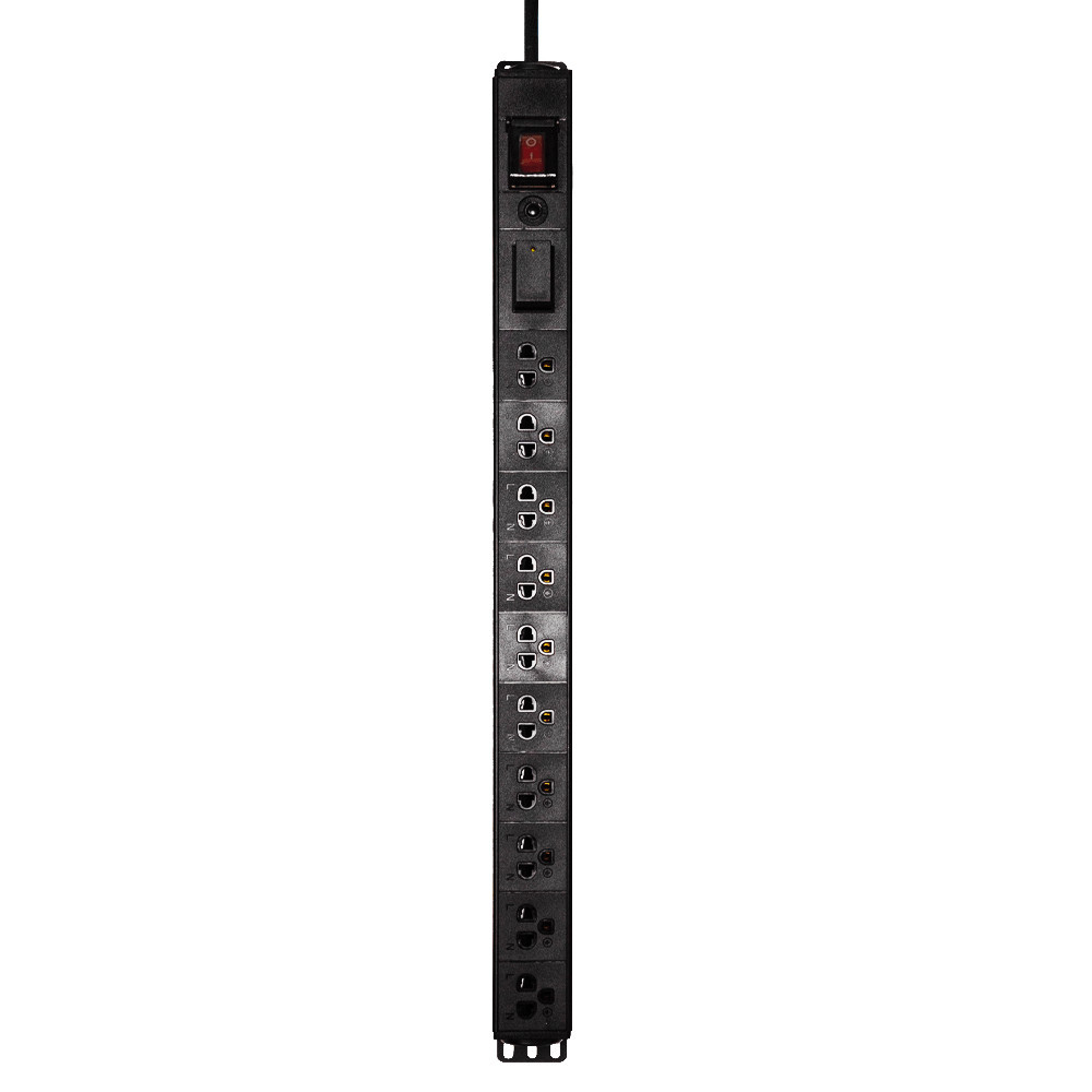 GLINK GPDU-11K BLACK 2M รางปลั๊กไฟตู้ Rack 10 ช่อง ยาว 2 เมตร 1 สวิตช์ สีดำ Overload มอก.แท้ ประกัน 5 ปี