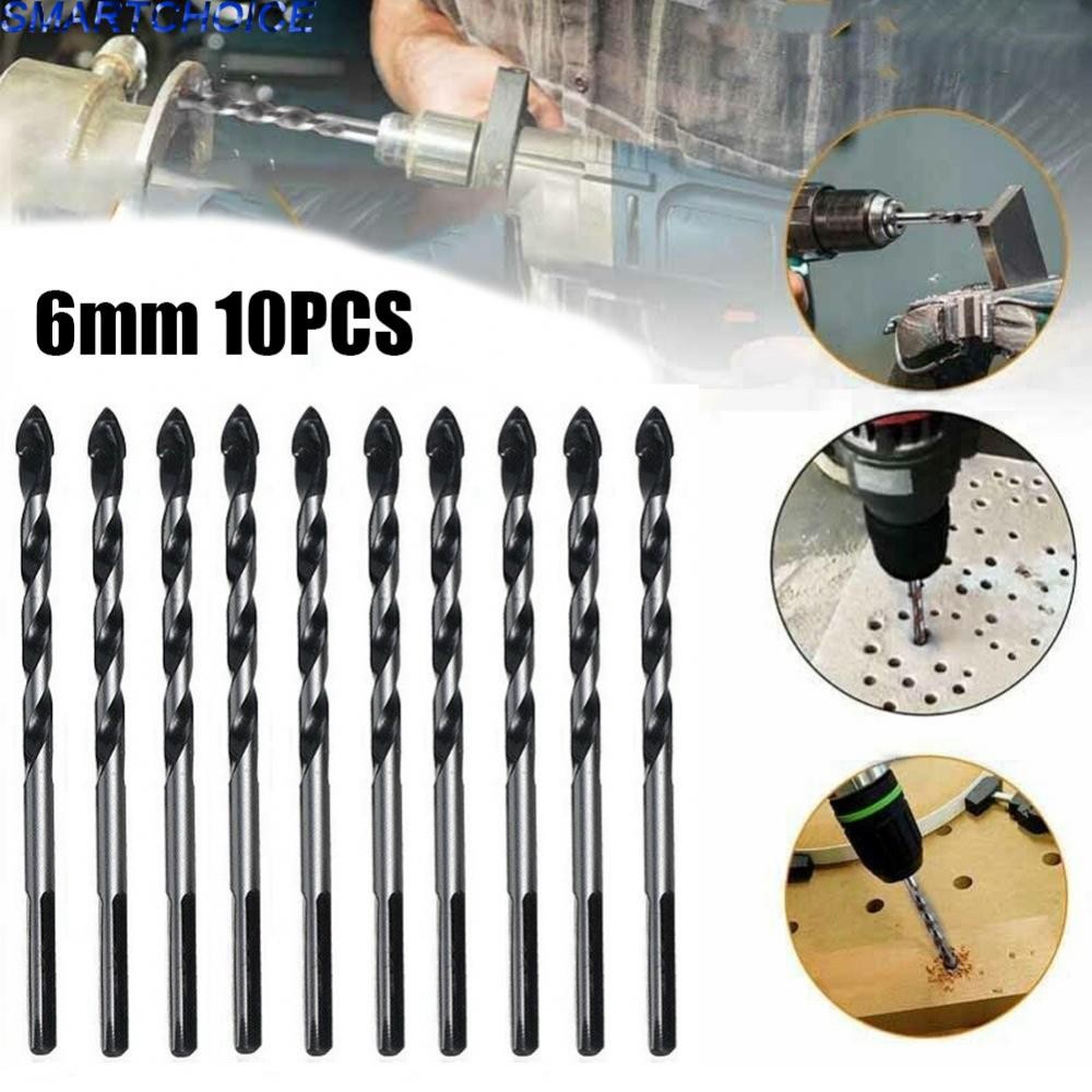 Professional Grade 6mm Tungsten Carbide Drill Bit Set for Block and Brick 10pcs