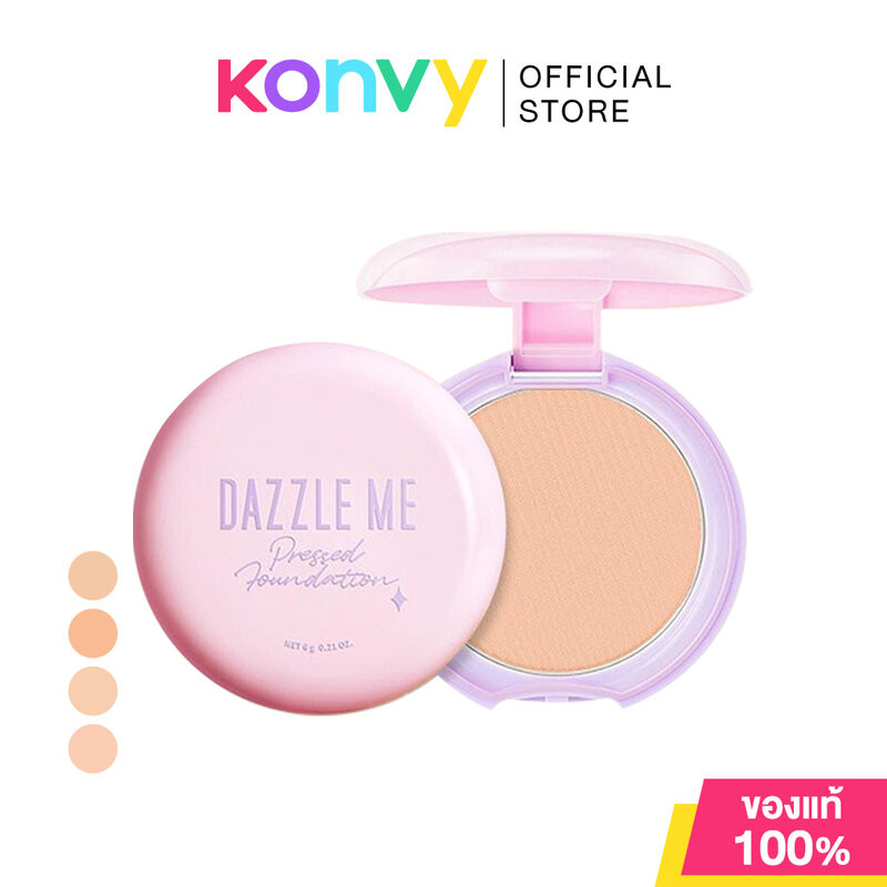 Dazzle Me Muse Pressed Foundation 6g แดซเซิล มี แป้งผสมรองพื้นเนื้อบางเบา.