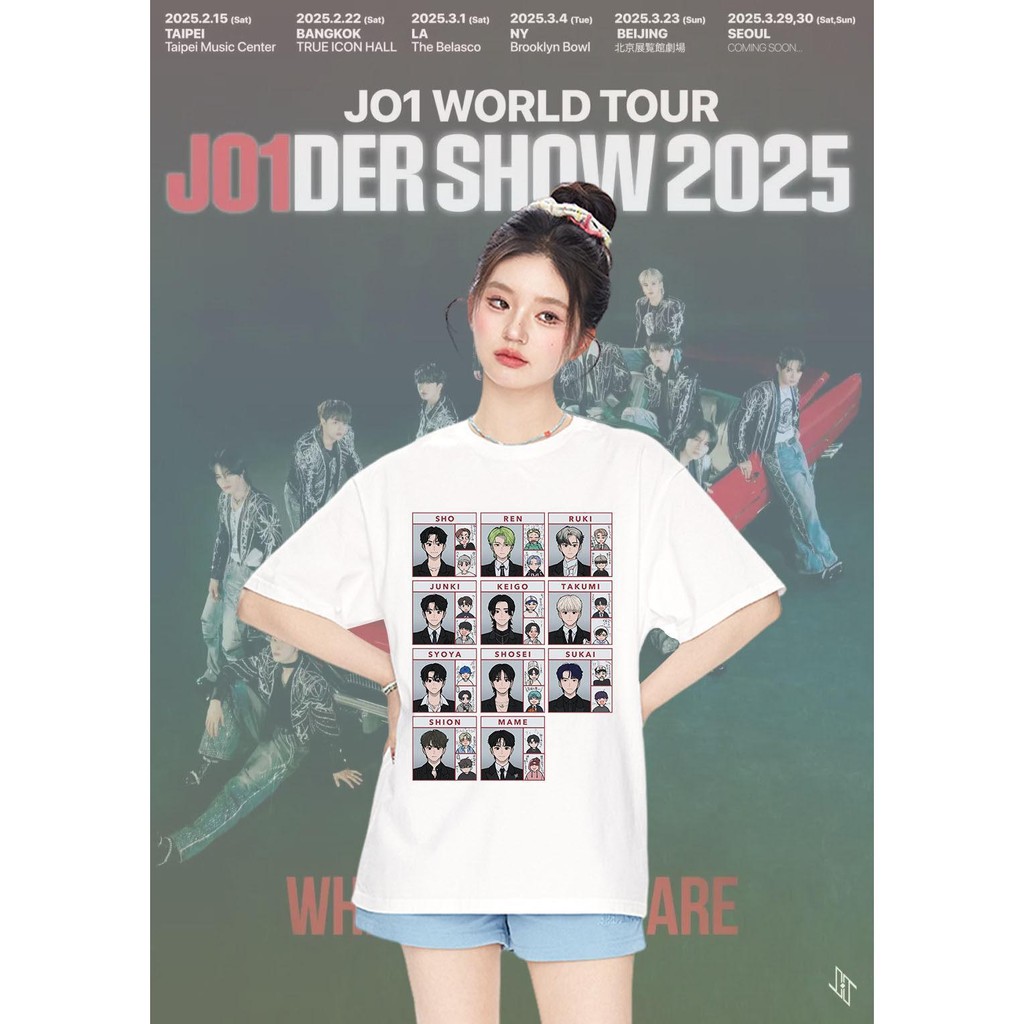 JO1 WORLD TOUR JO1 DER SHOW 2025 เสื้อยืดสําหรับแฟนๆ UNISEX S-5XL