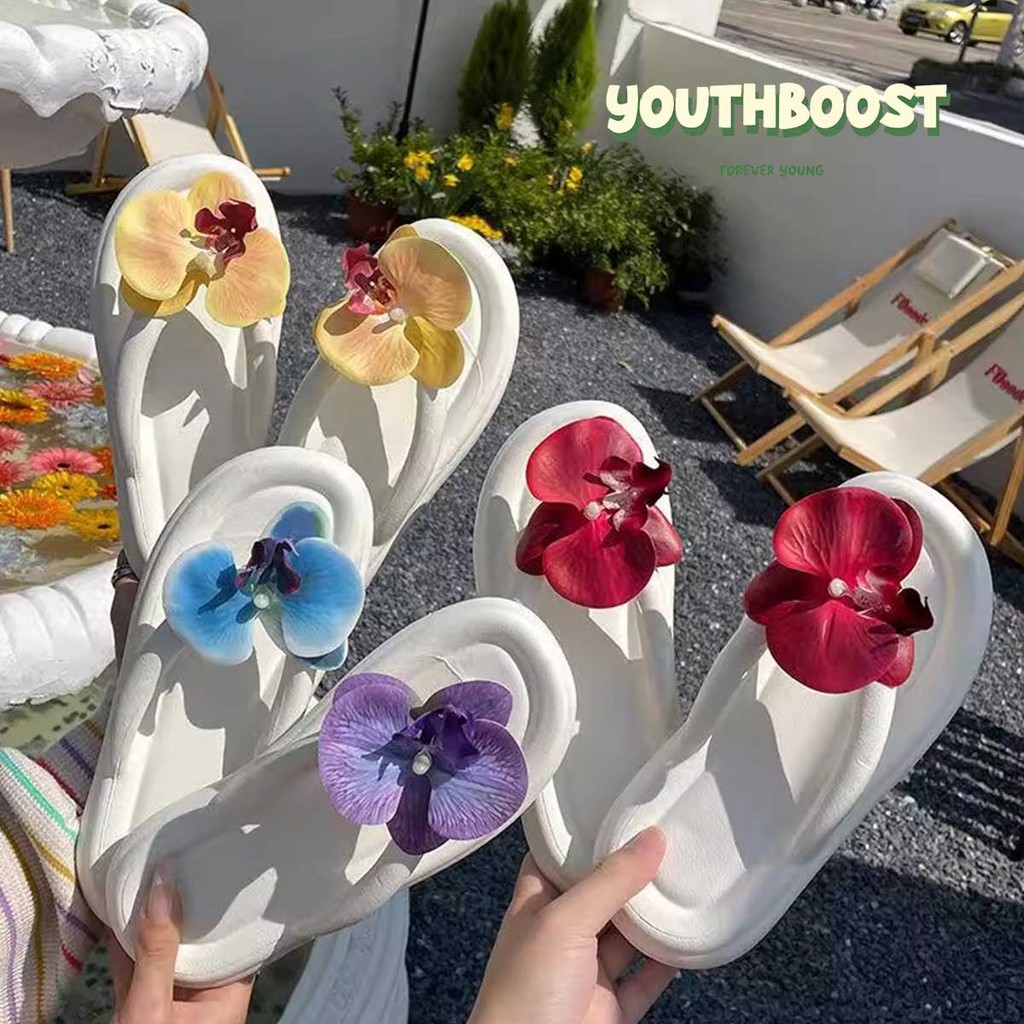 รองเท้าแตะหูหนีบหญิง สีสันสดใส ใส่ไปทะเล