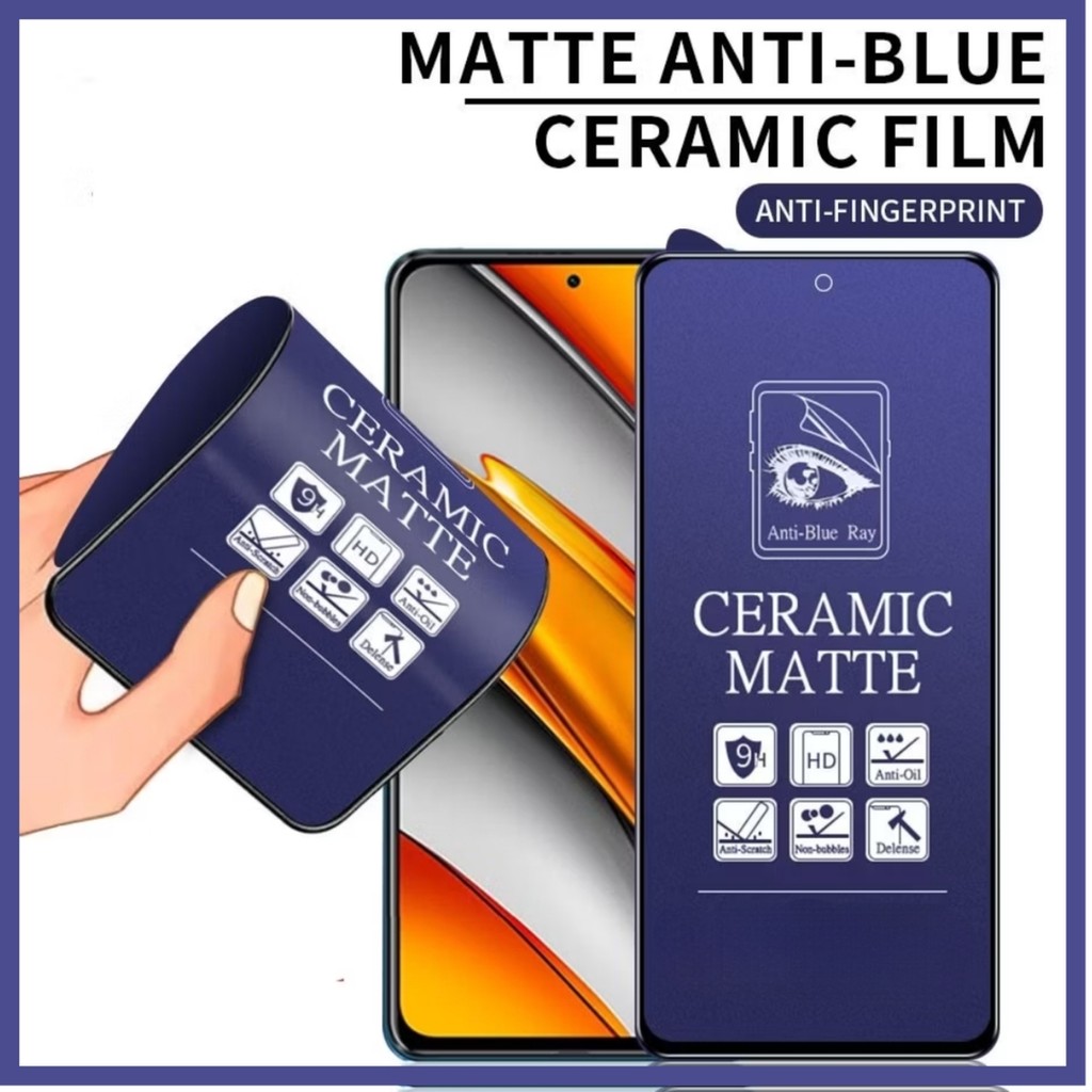 เซรามิค Matte Blue Light Oppp A5 2020 A9 2020 A5 2025 A5X A5 PRO A5S A52 A53 A53S A54 A54S A56 5G A5