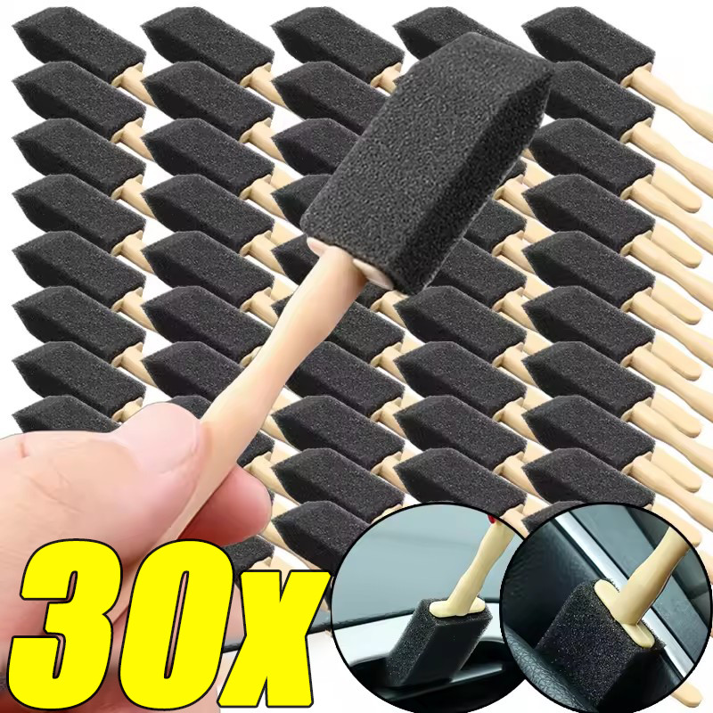 10/20/30 ชิ้นแปรงฟองน้ําระบายเครื่องปรับอากาศในรถยนต์ / แปรงกําจัดฝุ่นรายละเอียดภายในรถยนต์
