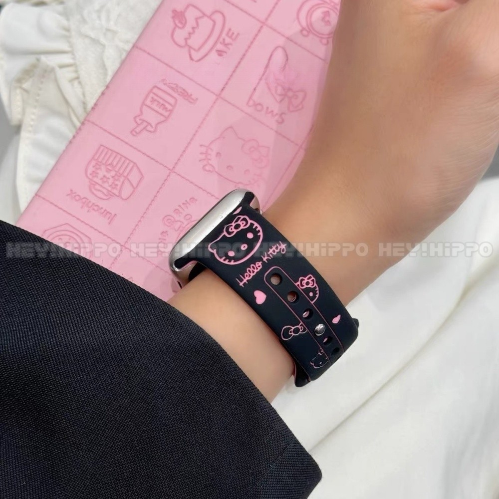 ซ่อนและค้นหา KT Cat Strap เหมาะสําหรับ 10/9/8/7/6/5/SE/4/3/2/1 สายซิลิโคนเหมาะสําหรับ IWatch49/46/45/44/42/41/40/38 มม. ราคา ถูกที่สุด ดีลบีเคเค แกลเลอรีภาพที่ 4