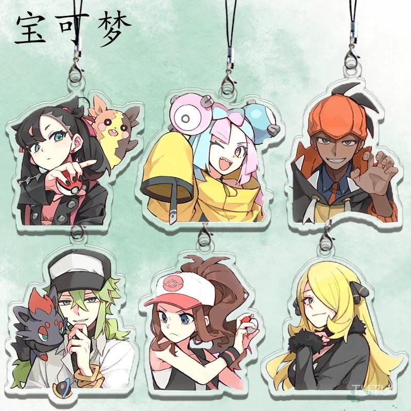 Pokémon Merchanded โทรศัพท์มือถือโซ่อะคริลิคการ์ตูนสองมิติ Kibana Mary ไม้ไผ่ Lanqishu ตกแต่งนักเรีย