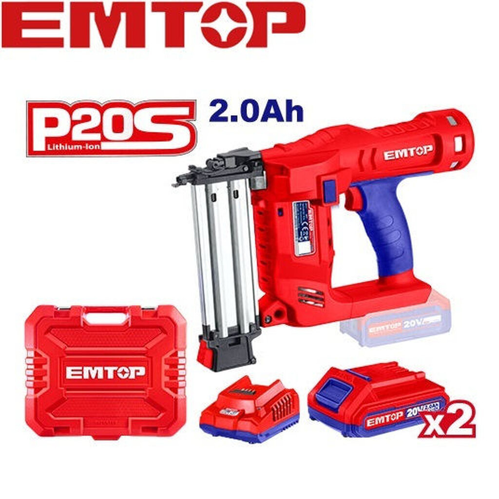 EMTOP เครื่องยิงตะปู ยิงแม็ก ขาคู่ ไร้สาย แบตเตอรี่ 20v รุ่น ELBNLI2036