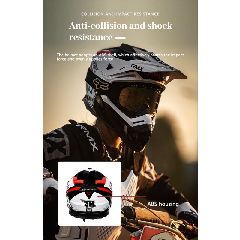 TR Tiger HONGTU หมวกกันน็อคออฟโรดรถจักรยานยนต์หมวกกันน็อคแบบใช้คู่ออฟโรดหมวกกันน็อคแรลลี่หมวกกันน็อคเต็มหมวกกันน็อคแข่งชายและหญิง - รูปที่ 4