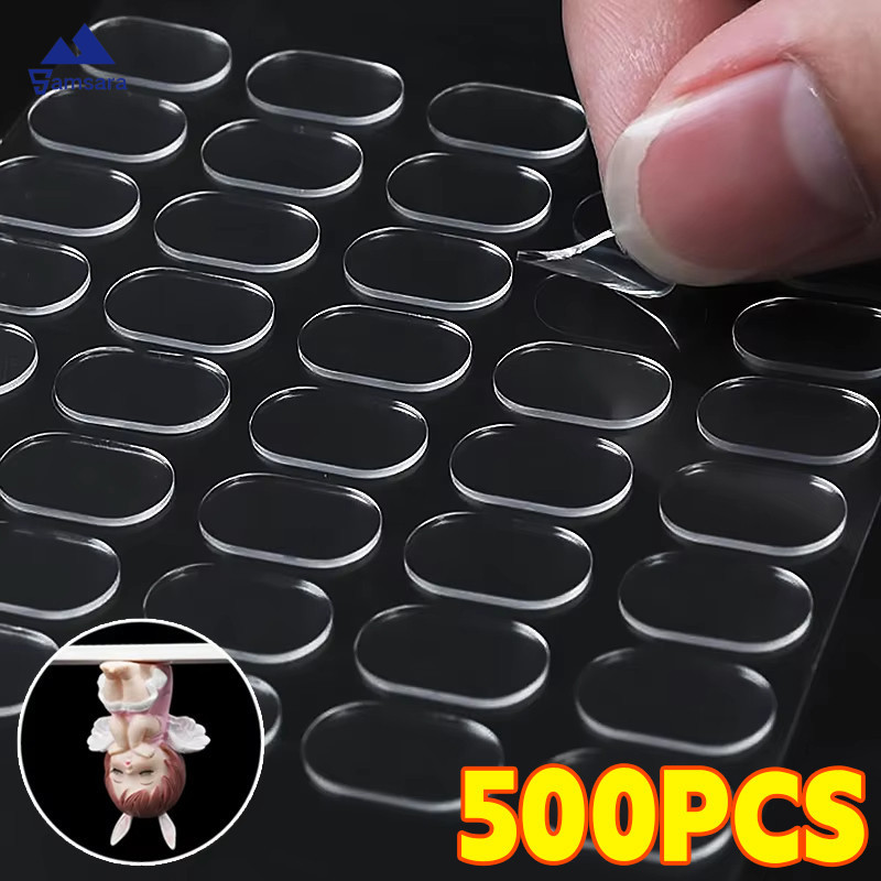แผ่นกาวเจลสองด้านแบบถอดได้ 500 ชิ้น-แอ็คชั่นฟิกเกอร์กาวจุดติดตั้ง-โปสเตอร์แขวนผนังกาวใสเหนียวคงที่แพทช์