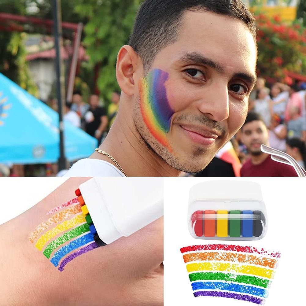 Pride Make-Up Sticks Festival Party Intense Face Paint Event Body Flag Fun U3U8