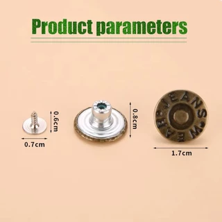 คูปองสุดคุ้ม！ ชุด30ชิ้น ชุดกระดุมกางเกงยีน แบบปรับเอวได้ 17MM กระดุมตอกสำหรับร้านเย็บผ้าและซ่อมแซมกางเกงทั่วไป
