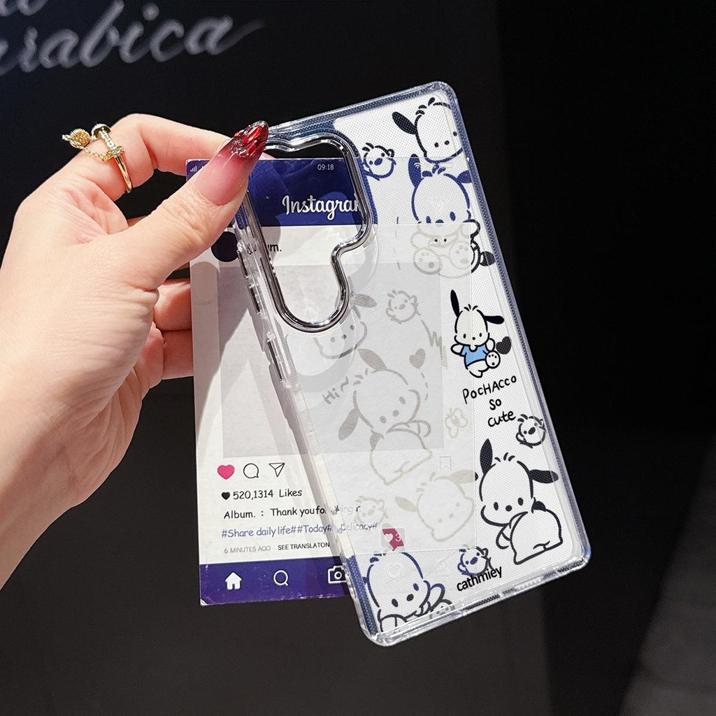 โลหะใสกล้องเคสโทรศัพท์การ์ตูน Pochacco รูปแบบฟุตสําหรับ Redmi A3 14C 12C 9T 10C A5 9C 13C 9A หมายเหต