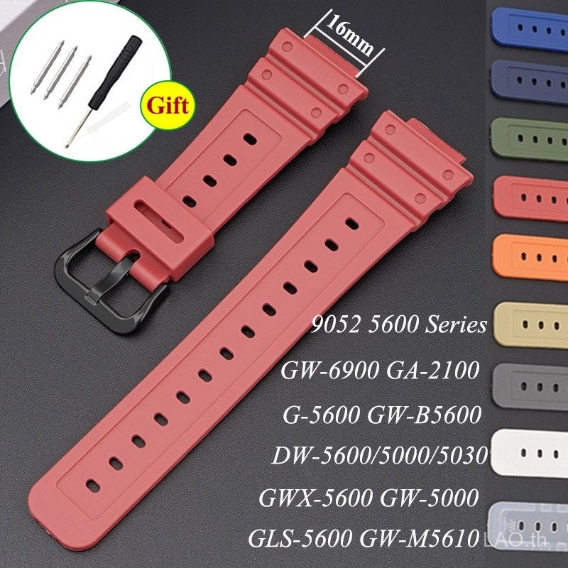 สายนาฬิกาเรซินสําหรับ Casio DW-5600/5000/5030 DW-6900 GW-M5610 DW-5600E GWB5600 สีสัน TPU สายนาฬิกาส