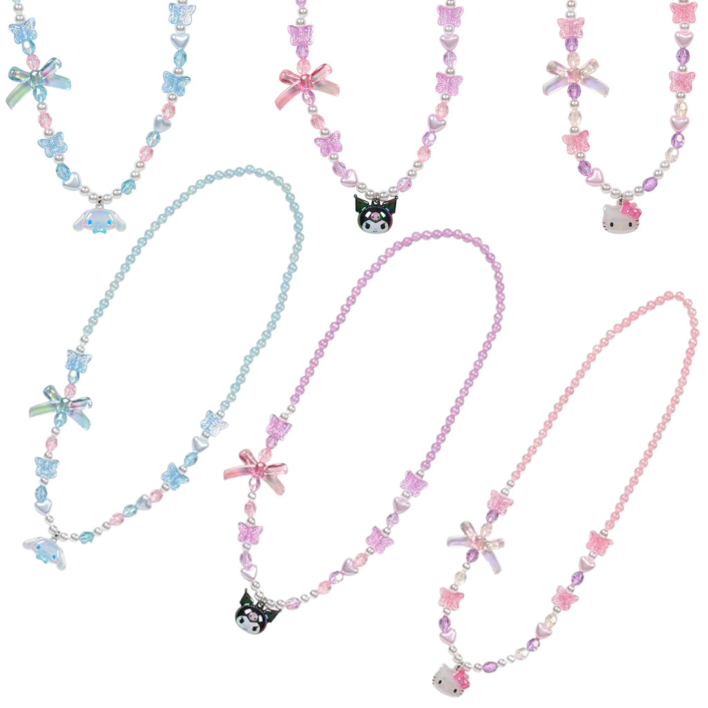 สร้อยคอเด็ก Sanrio - Hello Kitty, Kuromi, Cinnamonroll - ABS & PS Resin, Age 3+ ส่งตรงจากญี่ปุ่น
