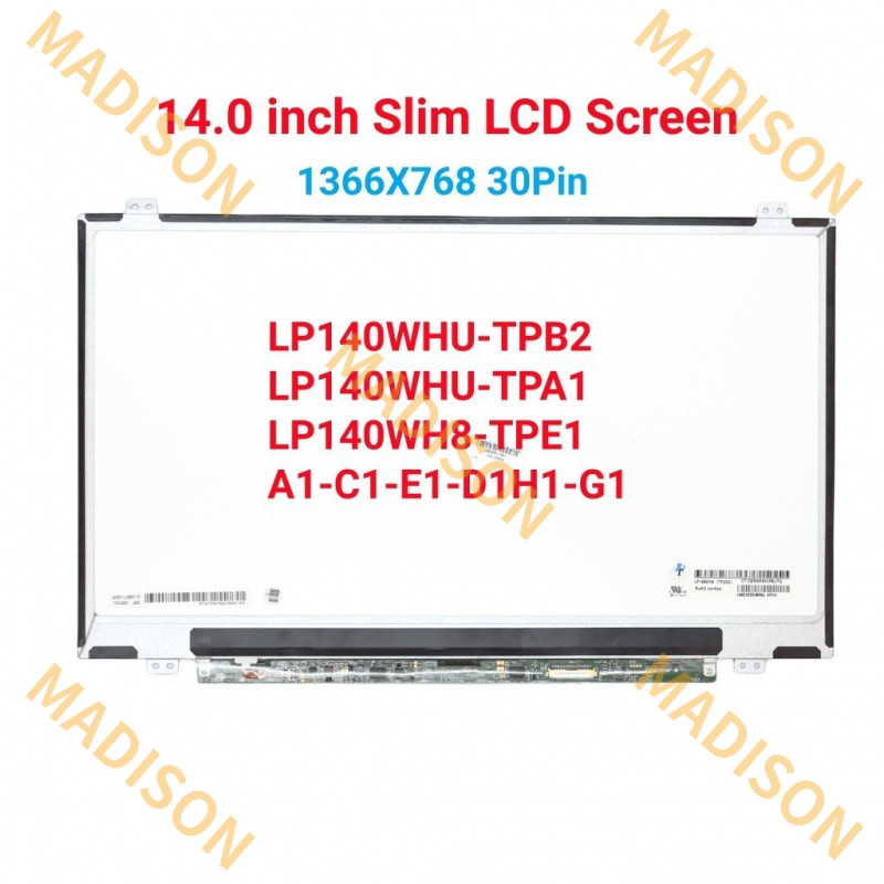 บี140xtn02. แผงจอ LCD 30 พิน e b140xtn02.a b140xtn02.4 lp140wh8 tpc1 N140BGE-EA3 E33 EDP