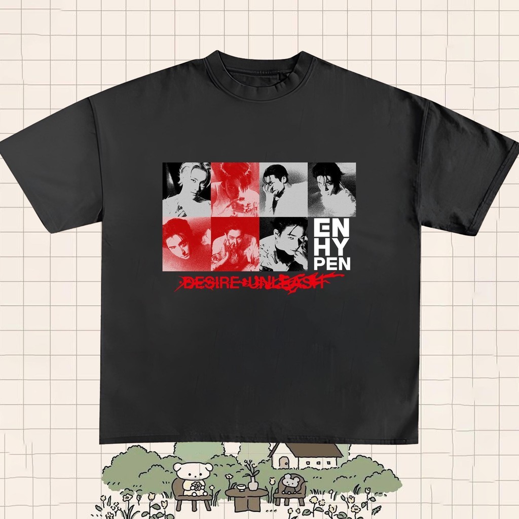 เสื้อยืด Enhypen Desire Unleash สไตล์ย้อนยุค, เสื้อ Enhypen Make, เสื้อ Enhypen Mine, เสื้อ Enhypen 