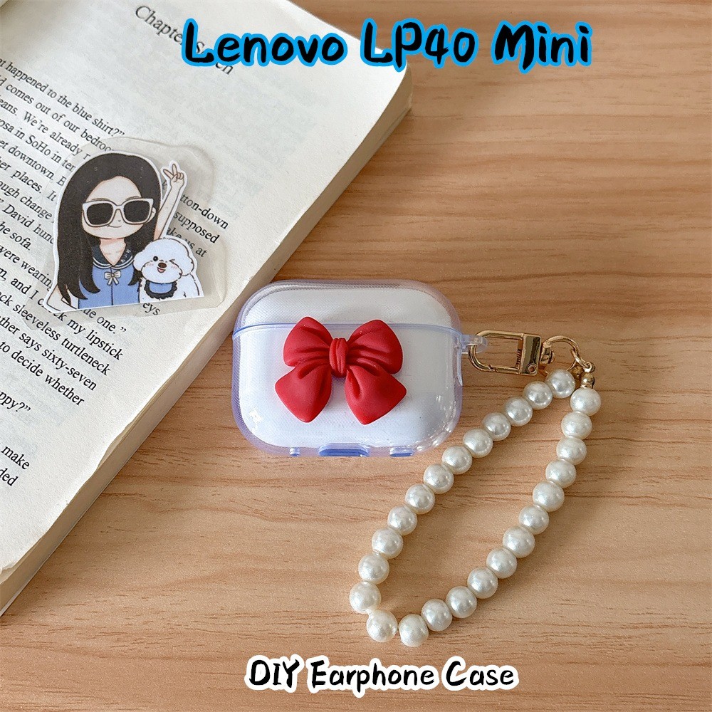 จัดหาโดยตรงสําหรับ Lenovo LP40 Mini Case Casing Soft Silicone DIY Colourful bowknot Headphone Case C