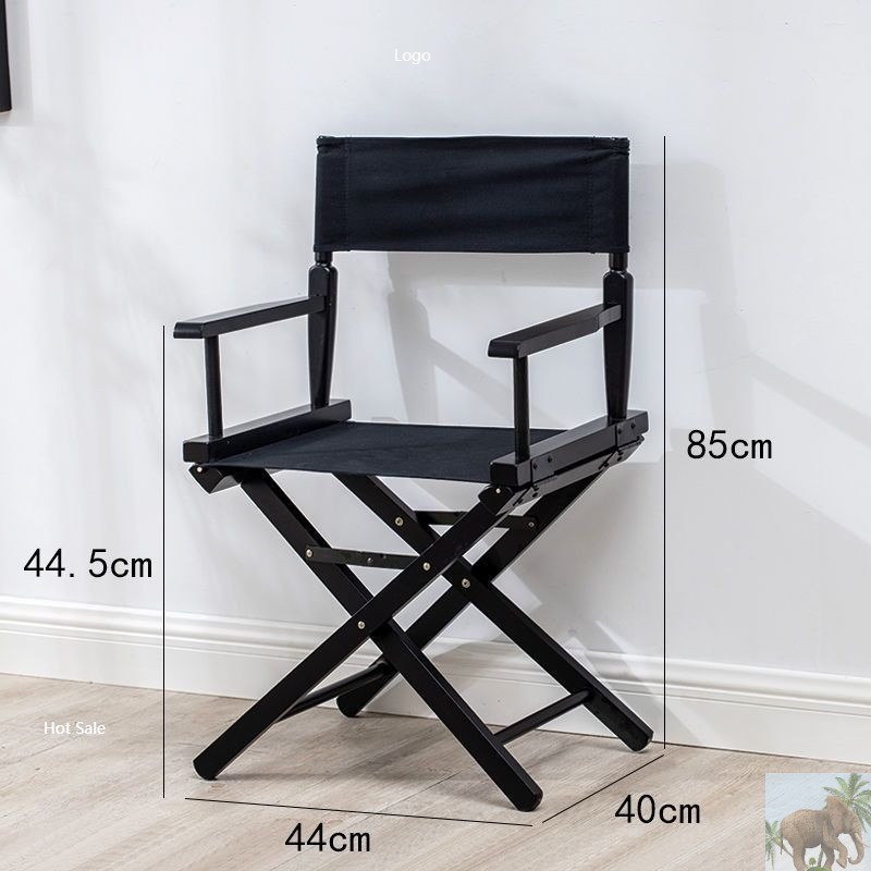 Solid Wood Folding Director Chair Outdoor Canvas Backrest Leisure Camping Chair Bar Stool Photograph