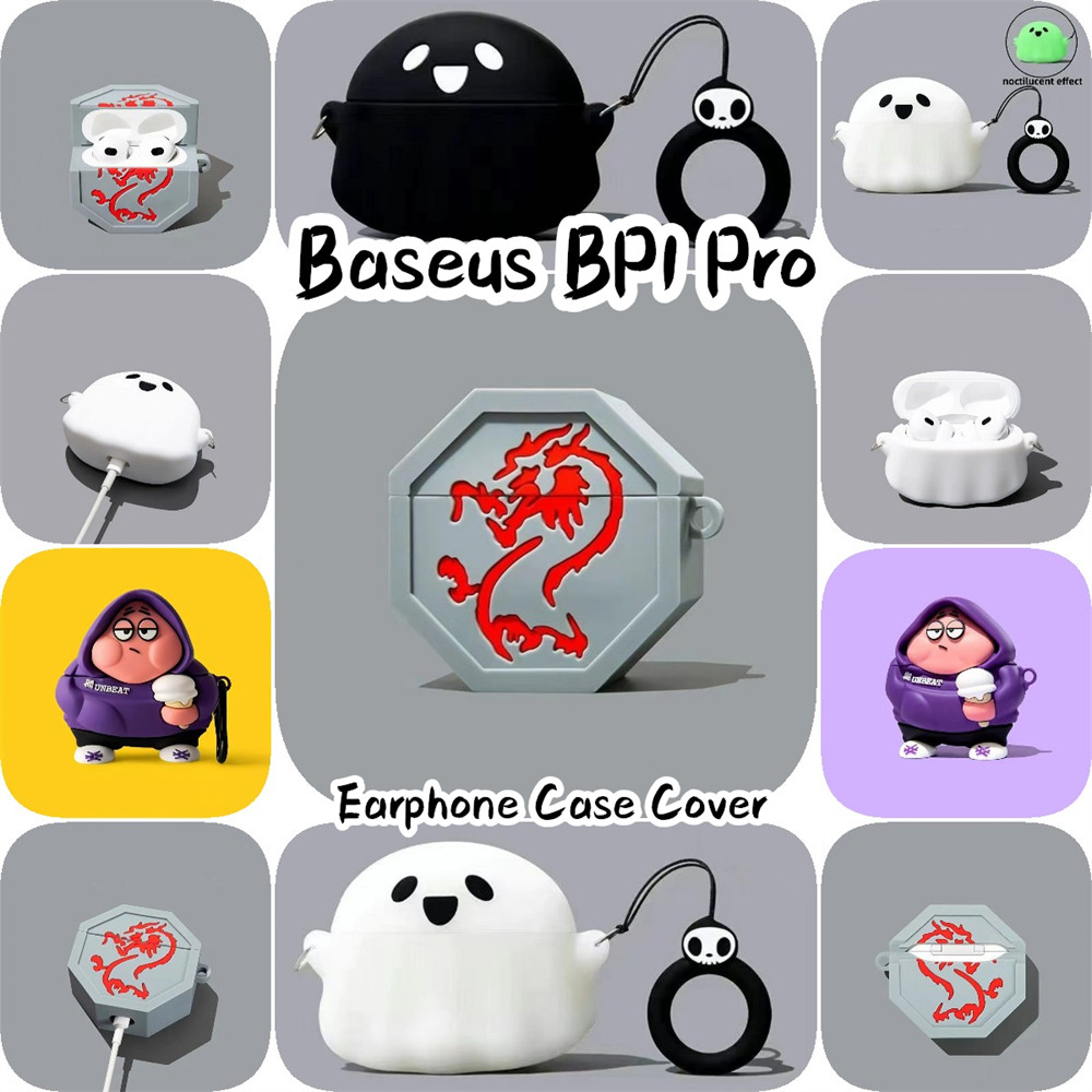 คุณภาพสูงสําหรับ Baseus BP1 Pro Case Casing Soft Silicone Anti-fall Cartoon Headphone Case Cover